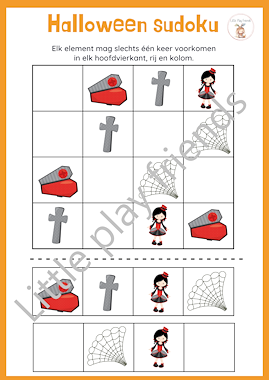 Lesmateriaal Sudoku's thema Halloween van auteur Little Play Friends slide 4
