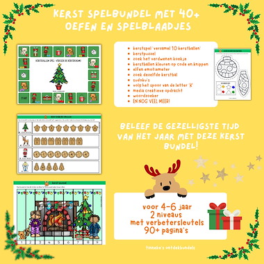 Lesmateriaal Kerst spel en oefenbundel: 40+ spelblaadjes!  van auteur Tinnekes ontdekbundels slide 2
