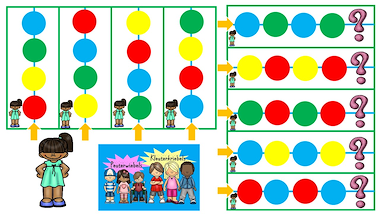 Lesmateriaal kleurenspel en patronen verder zetten van auteur Little Play Friends slide 2