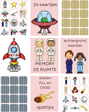 Lesmateriaal Memory: De Ruimte van auteur Little Play Friends
