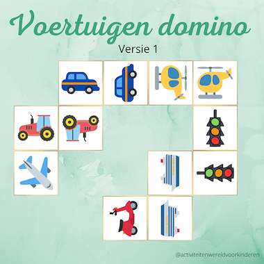 Lesmateriaal Voertuigen - domino versie 1  van auteur Nanny Melissa