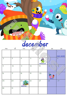Lesmateriaal Maandkalender 2024-2025 classdojo monsters van auteur De monsterklas van Juf Liesl slide 2