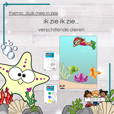 Lesmateriaal ik zie ik zie in de zee van auteur katrotje