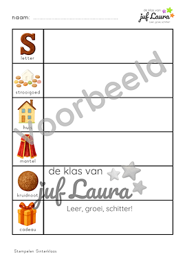 Lesmateriaal Sinterklaas - Werkblad stempelen van auteur De klas van juf Laura slide 2