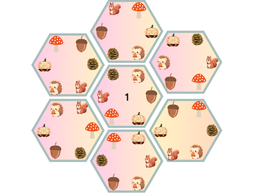 Lesmateriaal Hexagon spel in 4 verschillende thema's. (herbruikbaar) van auteur Kleuterjuf Monique slide 1
