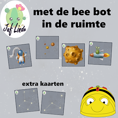 Lesmateriaal met de bee bot in de ruimte van auteur juf Linde