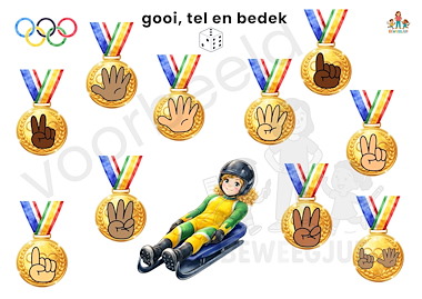 Lesmateriaal Gooi, tel en bedek Olympische Spelen van auteur de beweegjuf slide 4