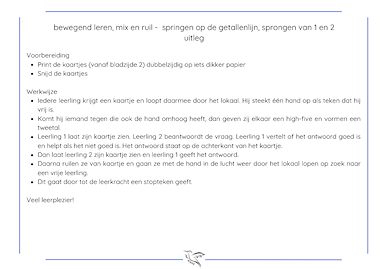 Lesmateriaal bewegend leren (mix en ruil) - springen op de getallenlijn van auteur Juf Kitty B slide 3