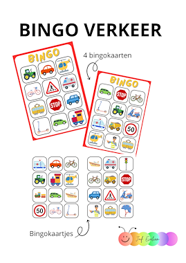 Lesmateriaal Thema verkeer bingo van auteur Juf EvVa