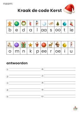Lesmateriaal Kraak de code Kerst bewegend leren van auteur de beweegjuf slide 2