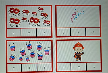 Lesmateriaal Knijpkaarten: tellen tot 10 - carnaval van auteur Christl slide 3