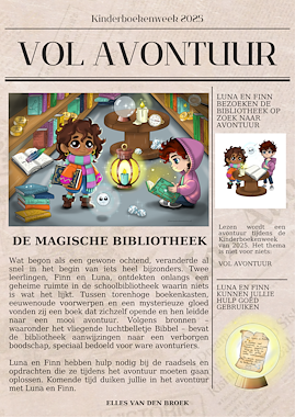 Lesmateriaal De magische bibliotheek - gr 3 pakket KBW '25 - Vol avontuur van auteur Lessen en Illustraties Elles slide 1