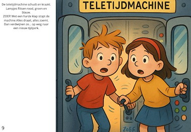 Lesmateriaal Praatplaatverhaal de tijdmachine van auteur Jeti Creations slide 3