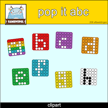 Lesmateriaal pop it abc (kleine letters) clipart van auteur Samenspel slide 1