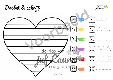 Lesmateriaal Valentijn - Dobbel & Schrijf van auteur De klas van juf Laura slide 3