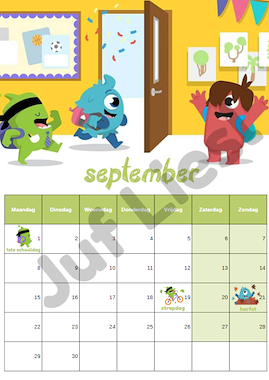 lesmateriaal Maandkalender 2025-2026 Classdojo monsters  van auteur De monsterklas van Juf Liesl