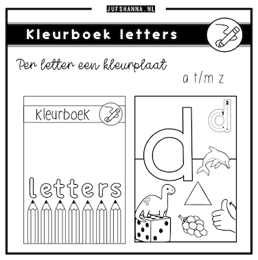 Lesmateriaal Kleurboek | Letter kleurplaten van auteur Juf Shanna slide 1
