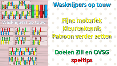 Lesmateriaal Wasknijpers op touw - fijne motoriek en patronen van auteur Little Play Friends