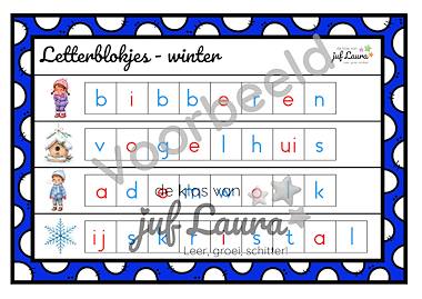 Lesmateriaal Winter - Letterblokjes van auteur De klas van juf Laura slide 3