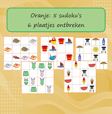 Lesmateriaal Sudoku's Thema Zomer/Vakantie van auteur Jabbedabbedoe slide 3