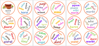 Lesmateriaal Dobble - mkmmm woorden van auteur Janet Baptist slide 2