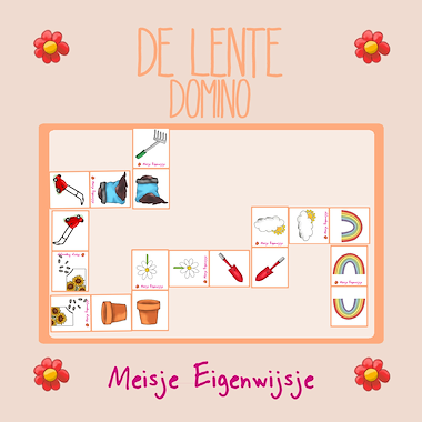 Lesmateriaal De lente - Domino van auteur Meisje Eigenwijsje