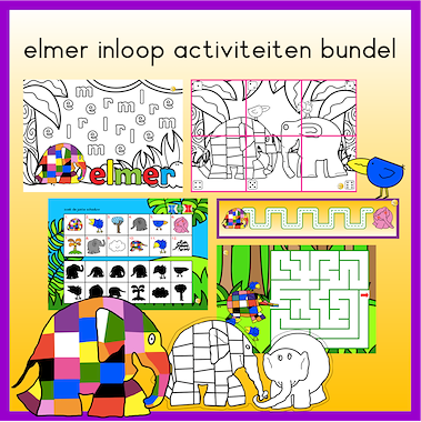 Lesmateriaal Elmer inloop activiteiten bundel van auteur JufJoyceKuenen