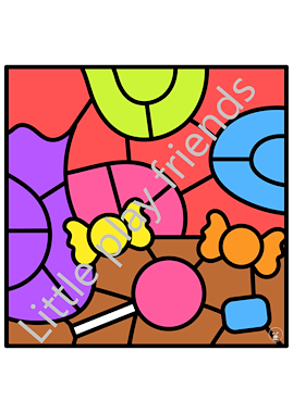 Lesmateriaal Kleuren naar voorbeeld thema verjaardag van auteur Little Play Friends slide 4