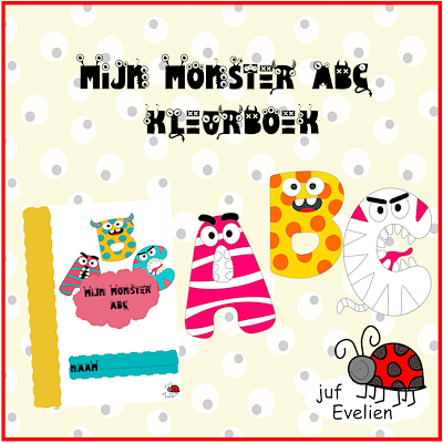 Lesmateriaal monster abc kleurboek van auteur juf Evelien