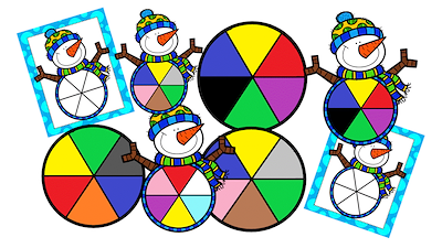 Lesmateriaal wiskundig spel met kleuren, de sneeuwmannen van auteur Little Play Friends slide 4