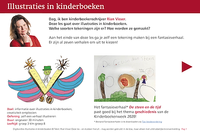 Lesmateriaal Illustraties in kinderboeken - tekenen bij fantasieverhalen van auteur Rian Visser slide 1