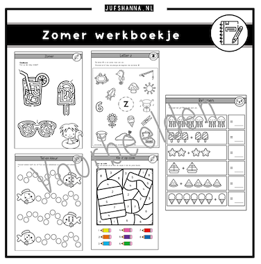 Lesmateriaal Thema zomer | Werkboekje kleuters van auteur Juf Shanna slide 2
