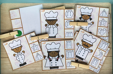 Lesmateriaal De vormbakker - knijpkaarten van auteur Little Play Friends