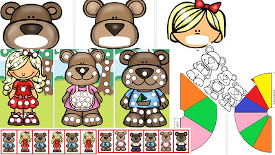 Lesmateriaal Goudlokje en de 3 beren: Mega spelbundel van auteur Little Play Friends