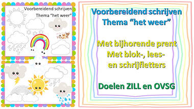 Lesmateriaal Thema "het weer" - voorbereidend schrijven van auteur Little Play Friends