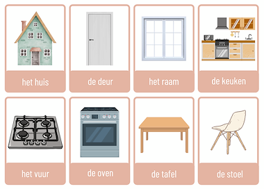 Lesmateriaal Woordkaarten thema huis van auteur JufEllen98 slide 1