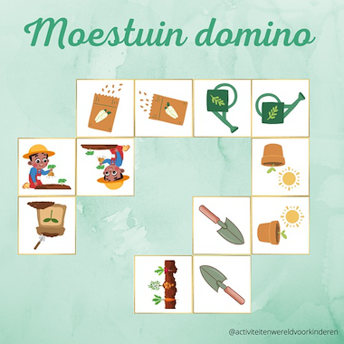 Lesmateriaal Mijn eigen moestuin - domino van auteur Nanny Melissa