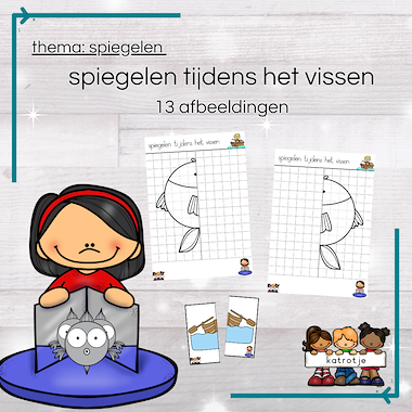 Lesmateriaal  spiegelen tijdens het vissen van auteur katrotje