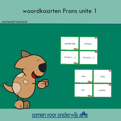 Lesmateriaal woordkaarten Unite 1 Frans van auteur samen voor onderwijs