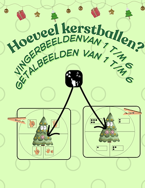 Lesmateriaal Thema kerst : Kerstballen tellen van auteur Juf Katy slide 1