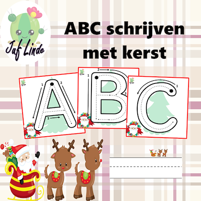 Lesmateriaal ABC schrijven met kerst van auteur juf Linde