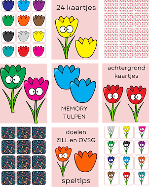 Lesmateriaal Memory tulpen van auteur Little Play Friends