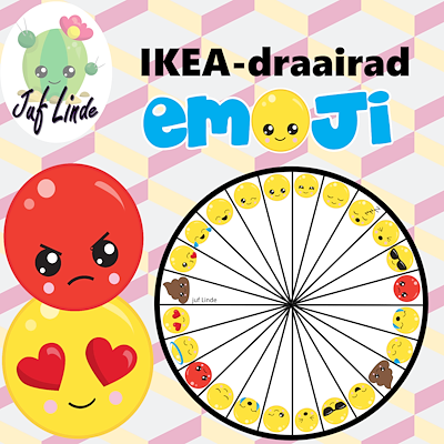 Lesmateriaal Ikea-draairad emoji van auteur juf Linde