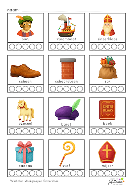 Lesmateriaal Werkblad klankgroepen Sinterklaas van auteur De klas van juf Laura slide 1