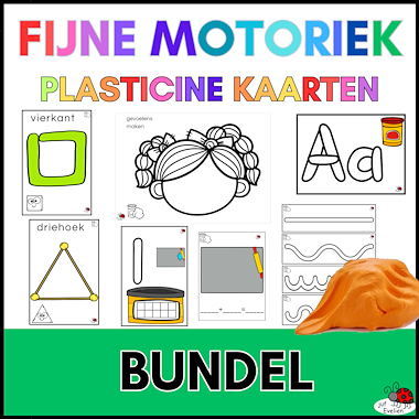 Lesmateriaal fijne motoriek: plasticine kaarten van auteur juf Evelien