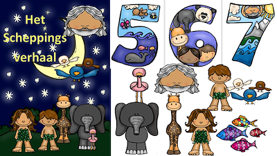 Lesmateriaal Scheppingsverhaal en spelbundel van auteur Little Play Friends slide 1