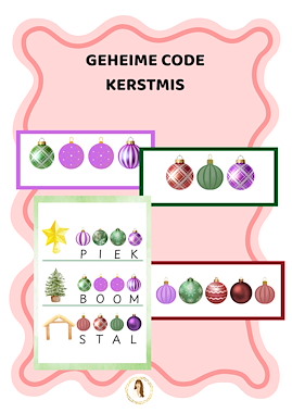Lesmateriaal Geheime code - Kerstmis van auteur Juf Lise slide 1