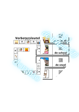 Lesmateriaal AN - de school (deel 1) - spel 3: domino/leesrups van auteur Peggy Van Rompaey