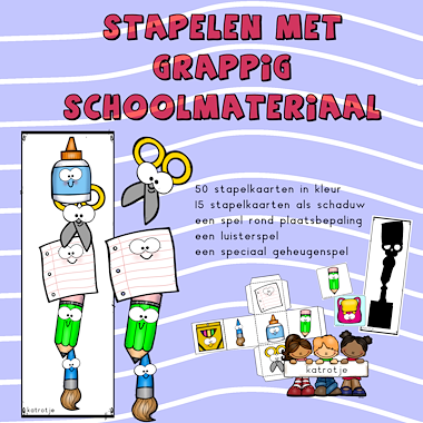 Lesmateriaal stapelen met grappig schoolmateriaal van auteur katrotje