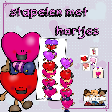 Lesmateriaal stapelen met hartjes van auteur katrotje